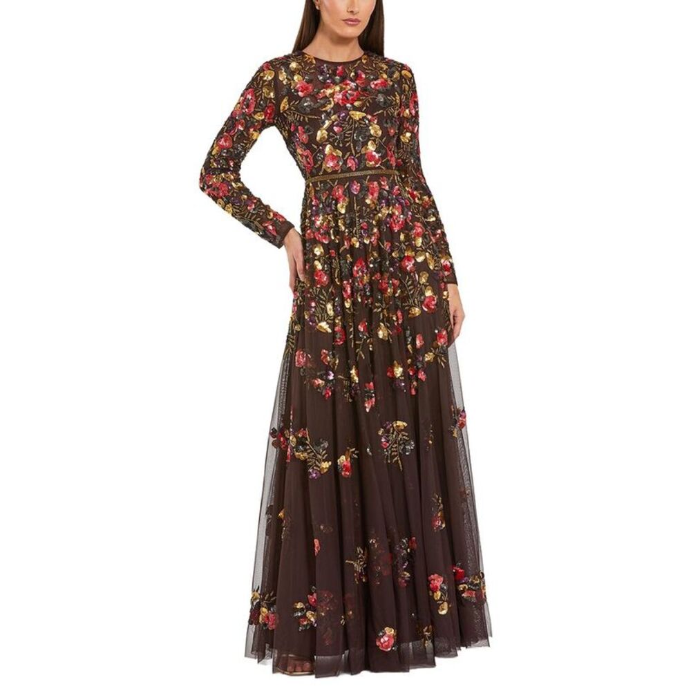 Mac Duggal Womens Embellished Evening Dress